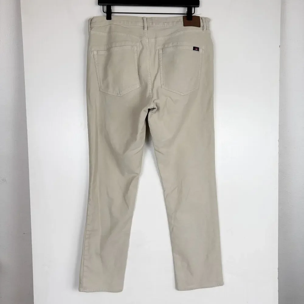 Faherty Stretch Terry 5 Pocket Pant Men's Khaki Beige - W34 L30 34x30